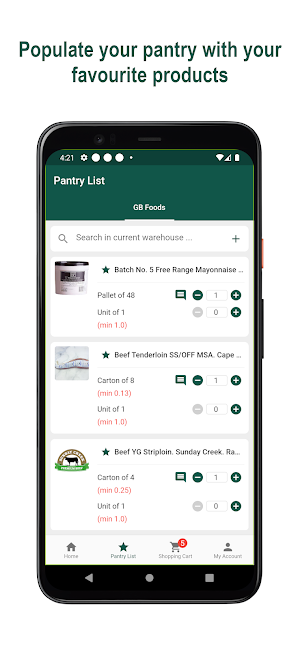 GB Foods Ordering App Screenshot 1