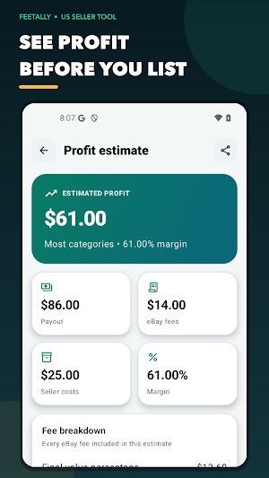 eBay Fee Calculator: FeeTally Screenshot 2
