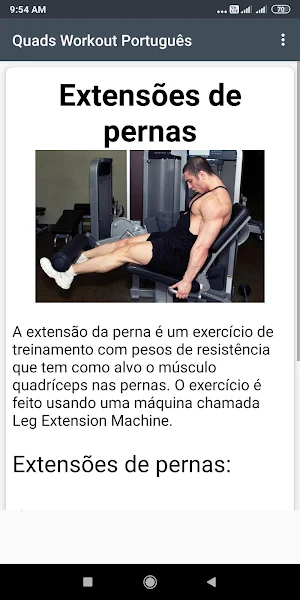 Quads Workout Português Screenshot 3