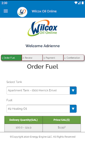 Wilcox Oil Online Screenshot 1