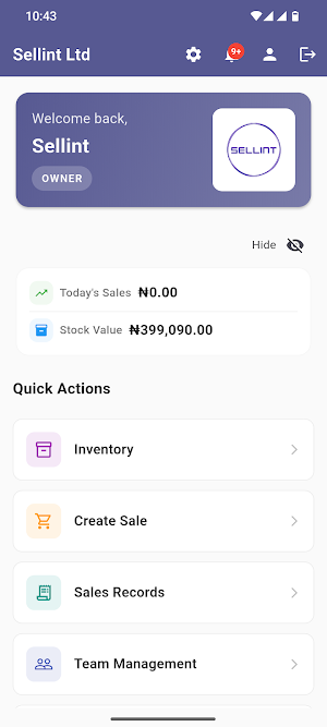 Sellint - Manage Sales & Stock Screenshot 0