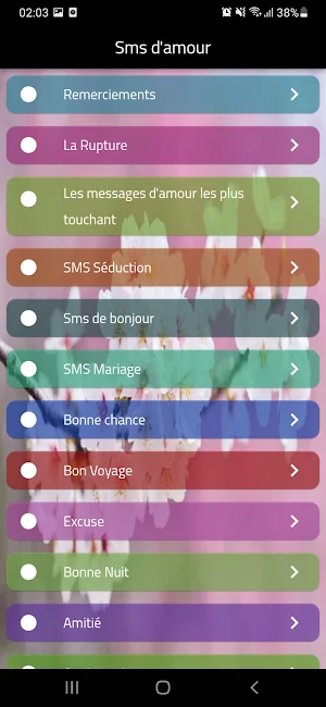 SMS AMOUR Screenshot 0