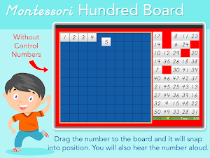 Hundred Board 1-100 - Montessori Math for Kids Screenshot 2
