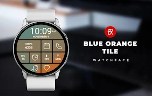 Blue Orange Tile Watch Face Screenshot 0