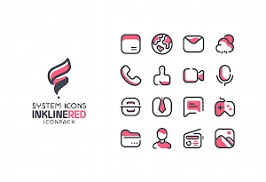 InkLine Red Iconpack Screenshot 0