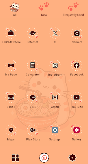 Ramen-Loving Cat Theme +HOME Screenshot 2