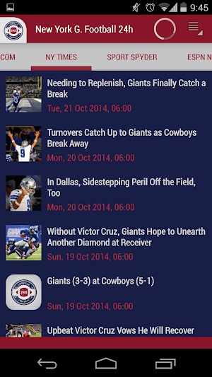 New York G. Football 24h Screenshot 1