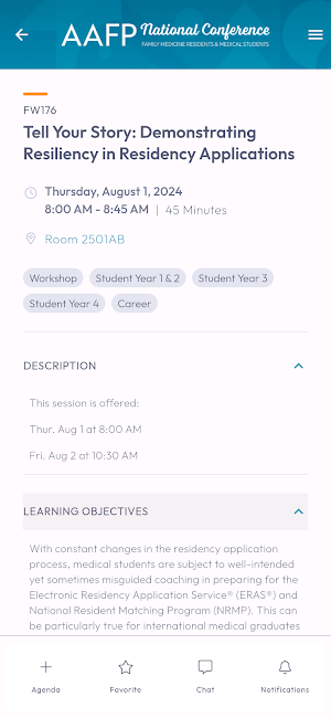 AAFP Events 2024 Screenshot 3