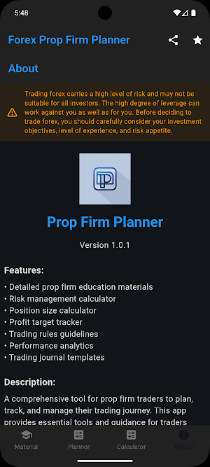 Forex Prop Firm Planner Screenshot 0