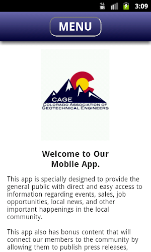 CAGE Mobile App Screenshot 0