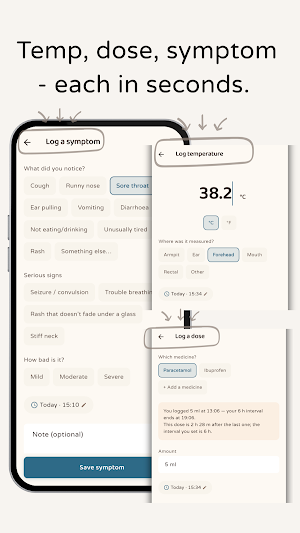 KiddoSick: Fever Log for Kids Screenshot 2