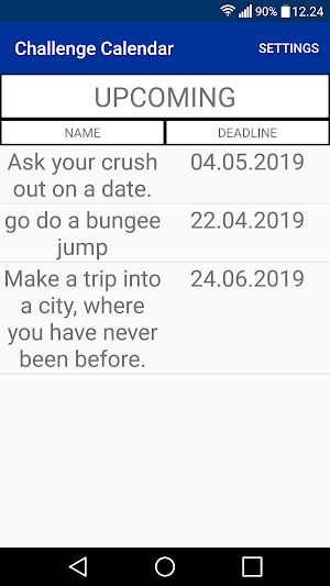 Challenge Calendar Screenshot 2
