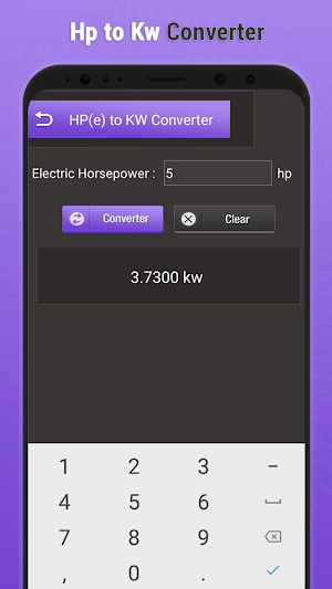 Kw to HP : Hp to Kw Converter Screenshot 2