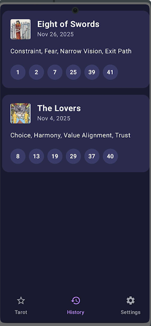 Tarot Pick 6 — One Card a Day Screenshot 2