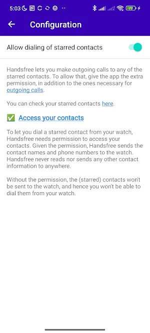 Handsfree for Garmin Screenshot 1