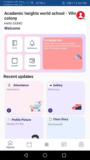 AHWS Parent App Screenshot 1