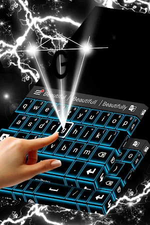 Glowing Blue Neon Keyboard screenshot 3