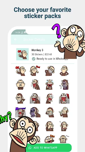 Funky Monkey WASticker Screenshot 3