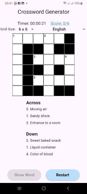 Crosswords Generator Screenshot 0