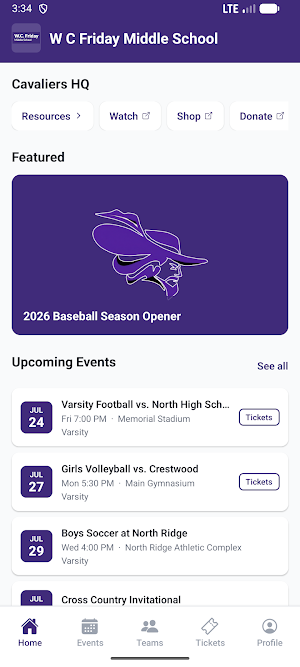 W C Friday Middle Athletics Screenshot 0