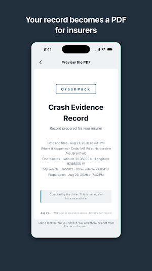 CrashPack: Car Accident Record Screenshot 3