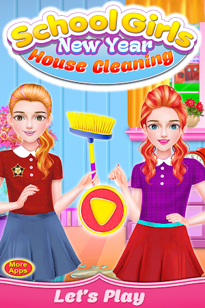 School Girls New Year Home Cleanup- HouseKeeper Screenshot 0