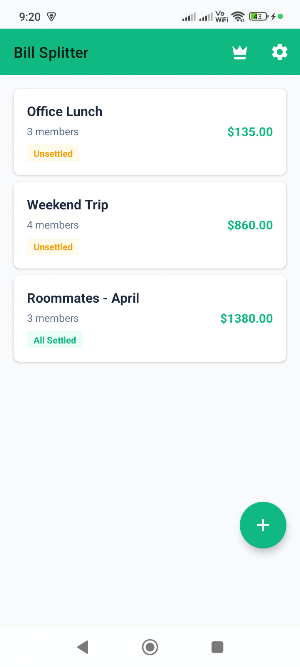 Bill Splitter: Share Expenses Screenshot 0
