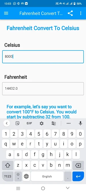 Fahrenheit Convert To Celsius Screenshot 3