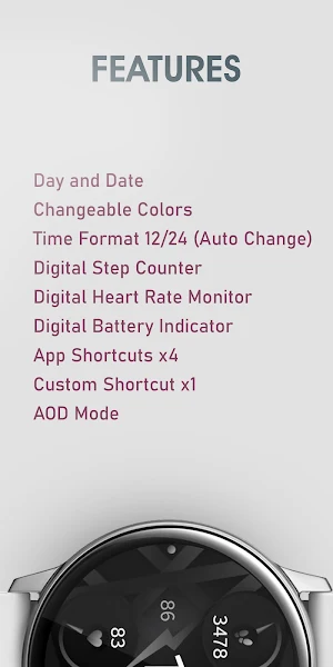 Graphite Digital Watch Face Screenshot 2