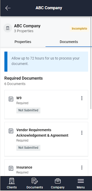RealPage Vendor Mobile Screenshot 1