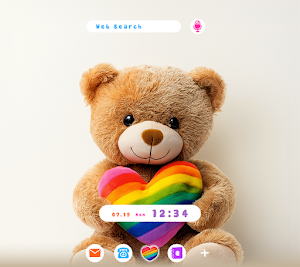 Rainbow Heart Teddy Bear Theme Screenshot 0
