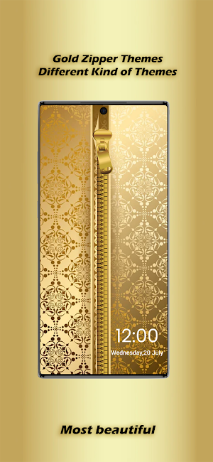 Gold Zipper Lock Screen Screenshot 2