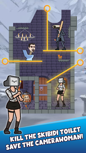 Toilet Monster Pull Pin Puzzle Screenshot 2