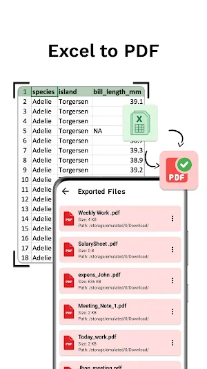 Xls, Xlsx to PDF Converter Screenshot 1