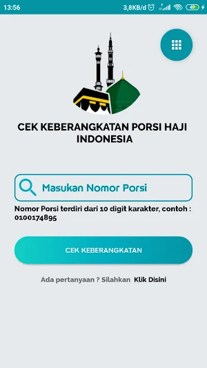 Cek Keberangkatan Porsi Haji Indonesia Screenshot 1