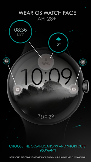 Mountain minimal watch face Screenshot 0