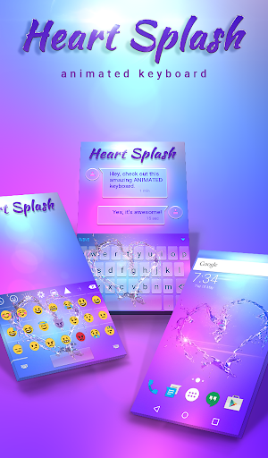 Heart Splash Animated Keyboard + Live Wallpaper Screenshot 0