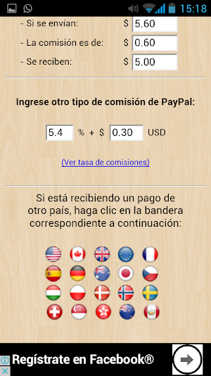 Calculadora para Paypal (fees) Screenshot 1