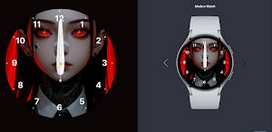 Anime Girl Red Eyes – Wear OS Screenshot 2