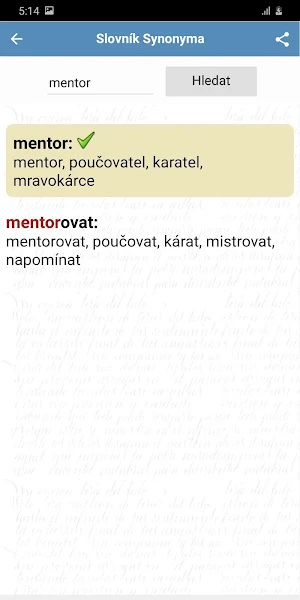 Český slovník synonym Screenshot 1