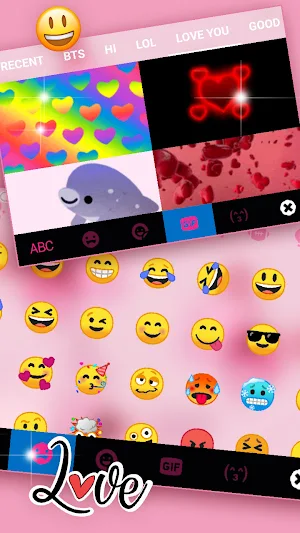 Pink Butterfly Keyboard Background Screenshot 3