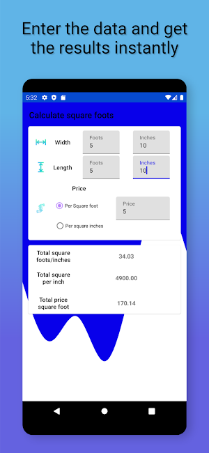 Square Foot Calculator Screenshot 1