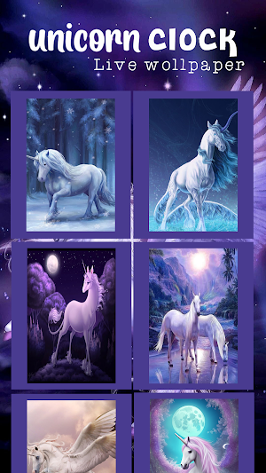 Unicorn Clock Wallpaper Screenshot 2
