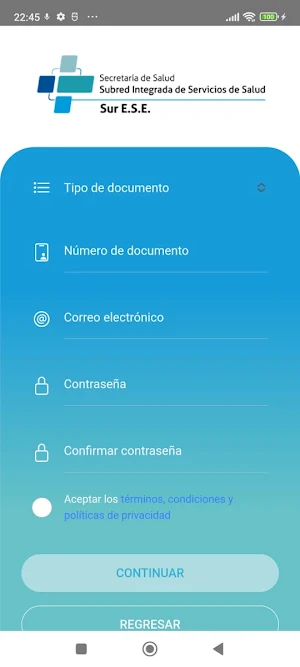 Subred Sur App Screenshot 1