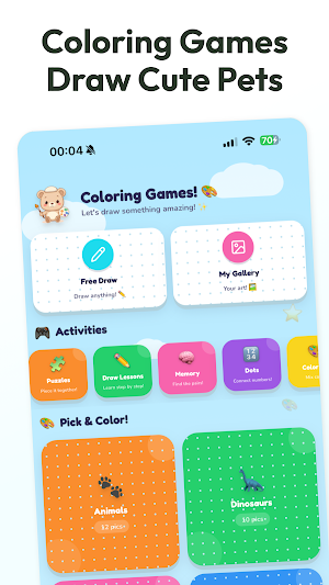 Coloring Games Draw Cute Pets Screenshot 0