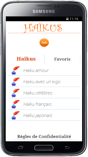 Les Haïkus poème Japonais Screenshot 0