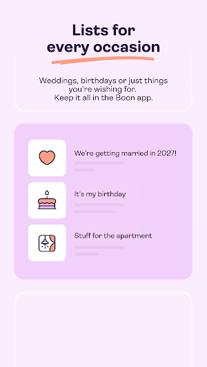 Boon – make & share wishlists Screenshot 1