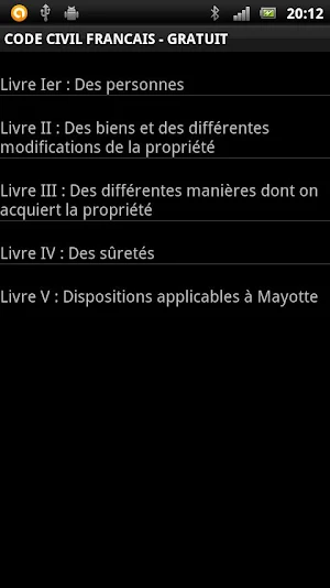 Code Civil Français GRATUIT Screenshot 1