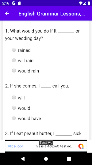 English Grammar Lessons, Tests and Quizzes Screenshot 2