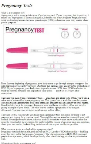 Pregnancy Tests Tutorial Screenshot 1